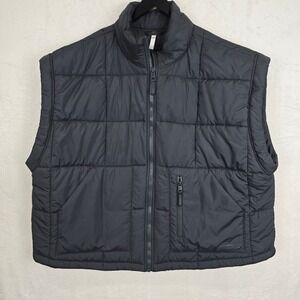 Fabletics Mens Black Quilted Puffer Vest Full Zip Mock Neck size 2X